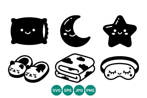 Download Cute Sleepy Moon Pillow Slippers Blanket - Sleepy moon Collection