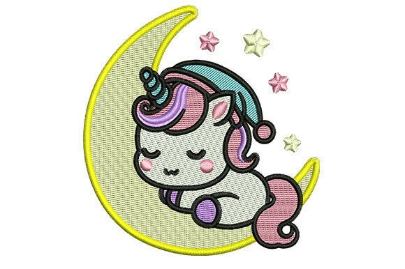 Download Sleepy Moon Unicorn Embroidery Designs - Sleepy moon Collection
