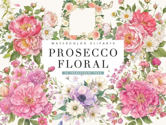 Download Petals &amp; Prosecco Floral Clipart Bundle - Petals Collection