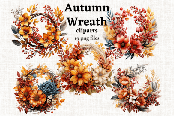 Download Autumn Wreath Clipart, Rustic Decor 19pc - Rustic decor Collection