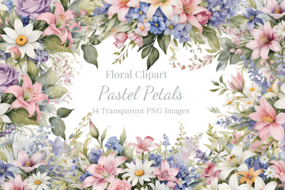 Download Pastel Petals Floral Sublimation Clipart - Petals Collection
