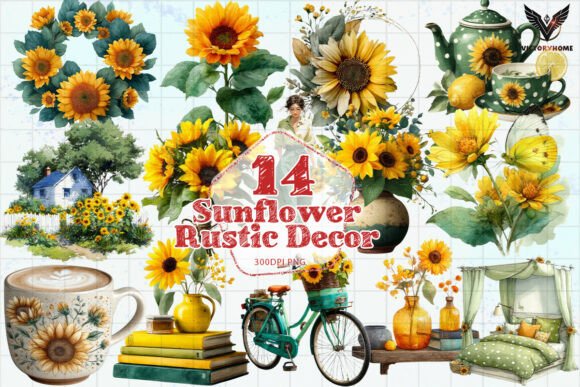 Download Sunflower Rustic Decor PNG - Rustic decor Collection