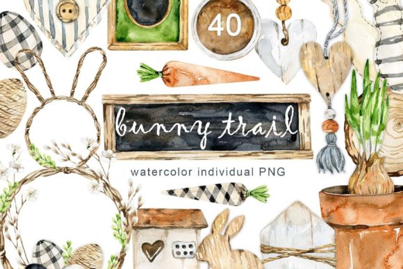 Download Watercolor Easter Rustic Decor Clipart - Rustic decor Collection